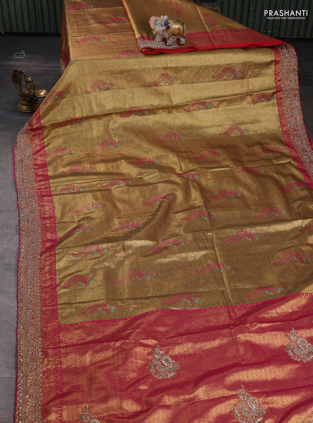 Pink Kanchipuram Silk - Embroidery
