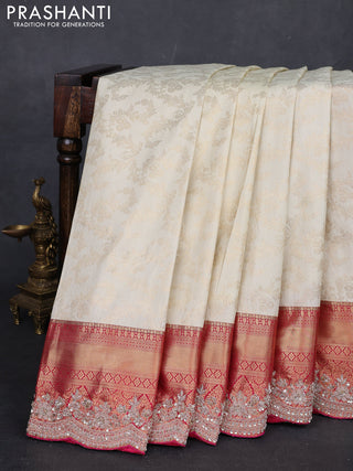 Magenta Pink Pure Kanchipuram Silk - Embroidery