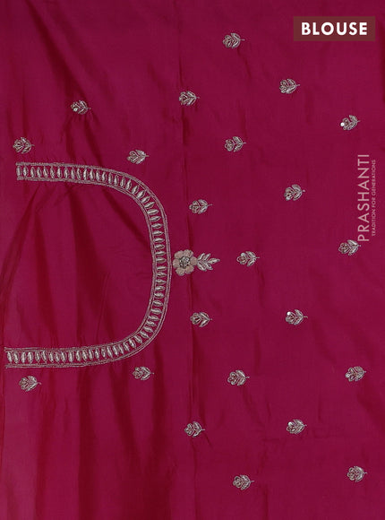 Magenta Pink Pure Kanchipuram Silk - Embroidery
