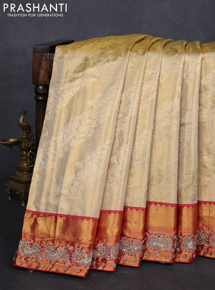 Red Kanchipuram Silk - Embroidery