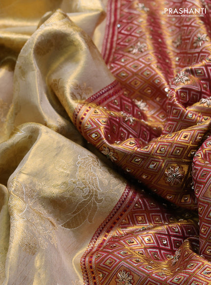Red Kanchipuram Silk - Embroidery