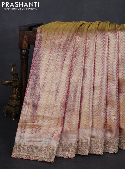 Pastel Pink Pure Kanchipuram Silk - Embroidery