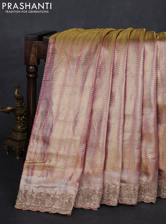 Pastel Pink Kanchipuram Silk - Embroidery