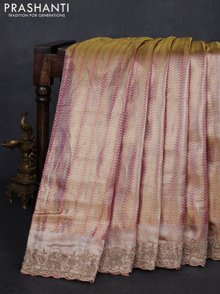 Pastel Pink Pure Kanchipuram Silk - Embroidery