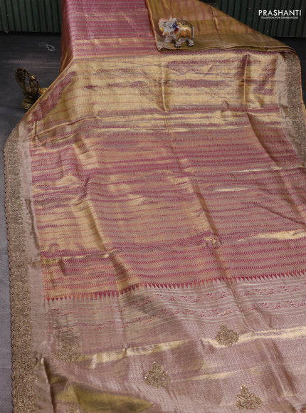 Pastel Pink Pure Kanchipuram Silk - Embroidery