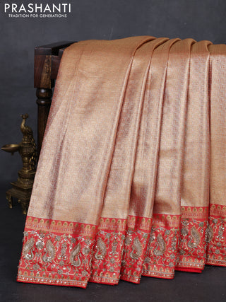Red Pure Kanchipuram Silk - Embroidery