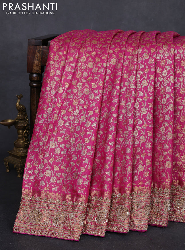 Magenta Pink Kanchipuram Silk - Embroidery