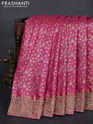 Magenta Pink Pure Kanchipuram Silk - Embroidery