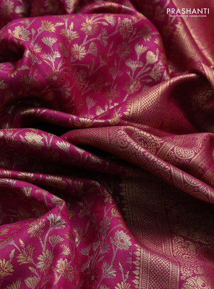 Magenta Pink Pure Kanchipuram Silk - Embroidery
