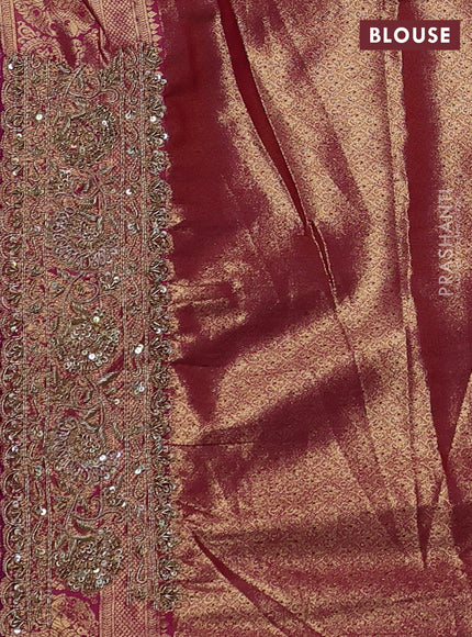 Magenta Pink Pure Kanchipuram Silk - Embroidery