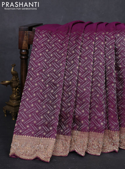 Purple Pure Kanchipuram Silk - Embroidery