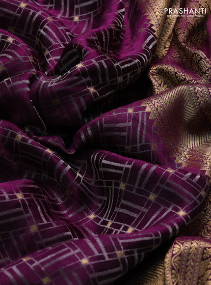 Purple Pure Kanchipuram Silk - Embroidery