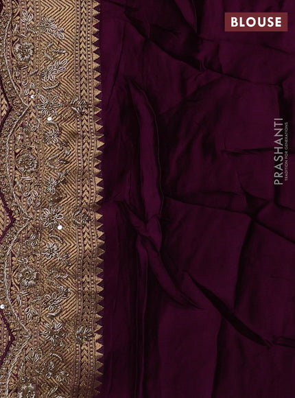 Purple Pure Kanchipuram Silk - Embroidery