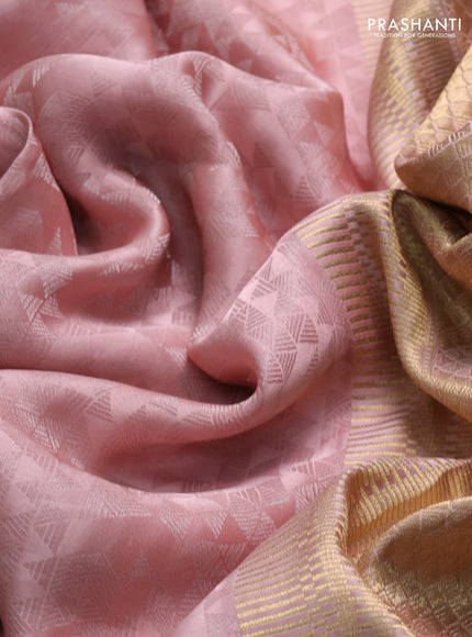 Peach  Pure Kanchipuram Silk - Embroidery