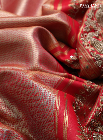 Red Pure Kanchipuram Silk - Embroidery