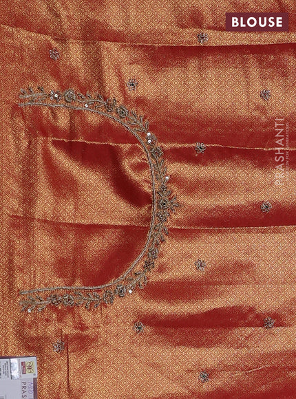 Red Pure Kanchipuram Silk - Embroidery