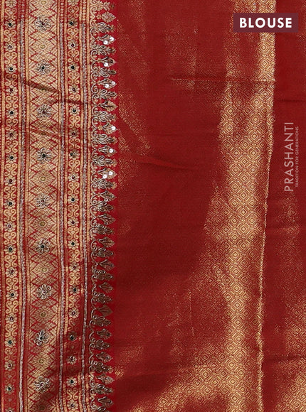 Red Pure Kanchipuram Silk - Embroidery