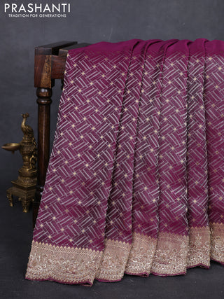 Purple Pure Kanchipuram Silk - Embroidery