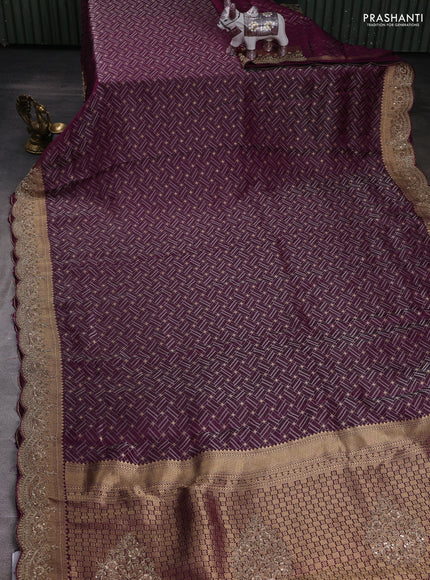 Purple Pure Kanchipuram Silk - Embroidery