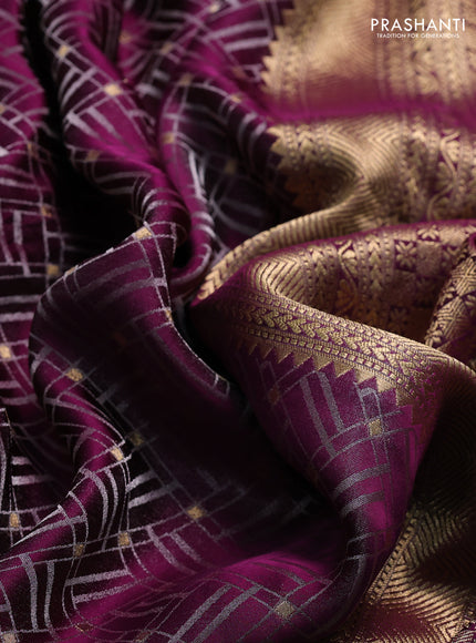 Purple Pure Kanchipuram Silk - Embroidery