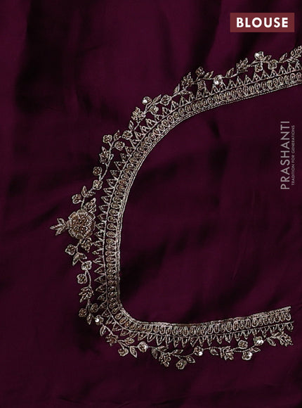 Purple Pure Kanchipuram Silk - Embroidery