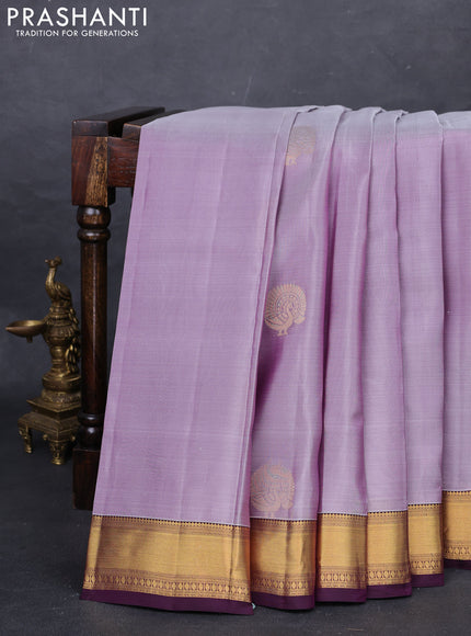 Pastel Purple & Purple Kanchipuram Silk - Buttas