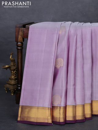 Pastel Purple & Purple Kanchipuram Silk - Buttas