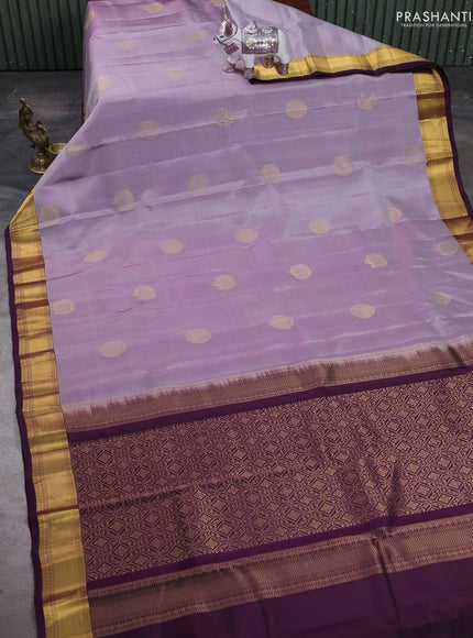 Pastel Purple & Purple Kanchipuram Silk - Buttas