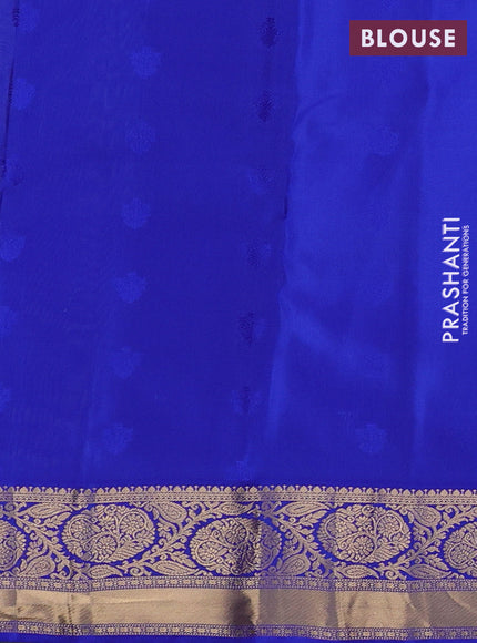 Grey & Blue Kanchipuram Silk - Buttas