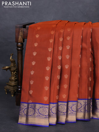 Rust & Blue Kanchipuram Silk - Buttas