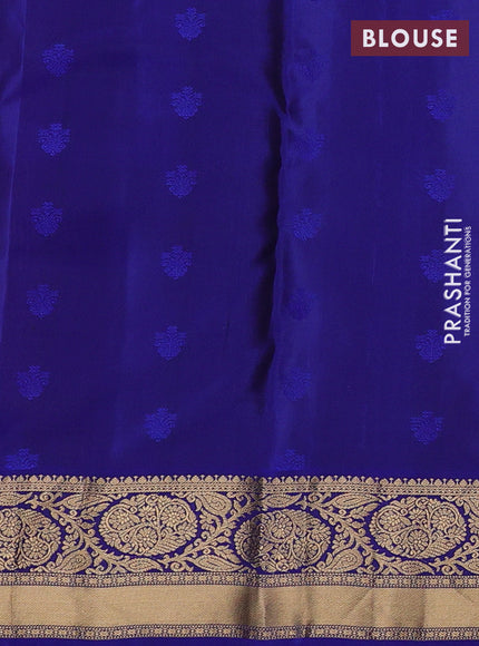 Rust & Blue Kanchipuram Silk - Buttas