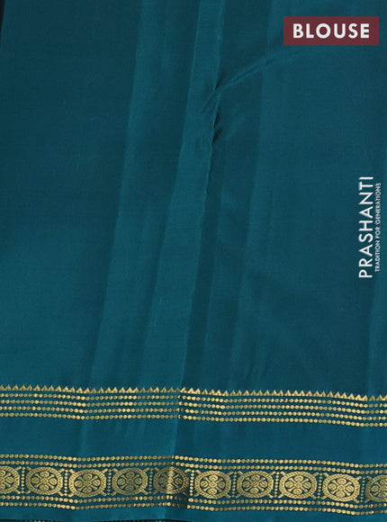Maroon & Teal Green Kanchipuram Silk - Buttas