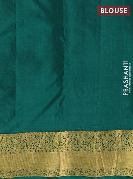 Rust  & Green Kanchipuram Silk - Buttas