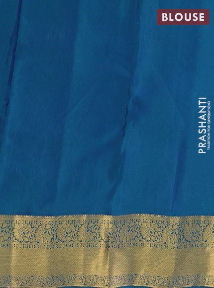 Grey & Teal Green Kanchipuram Silk - Buttas