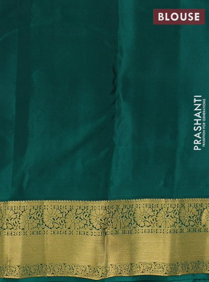 Magenta Pink & Green Kanchipuram Silk - Buttas