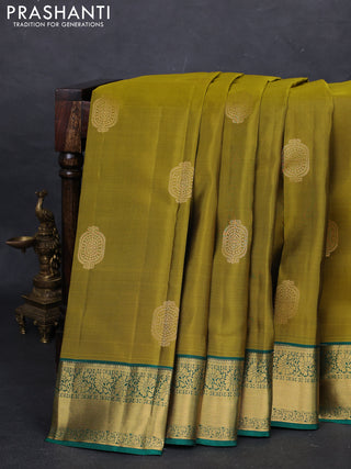 Mehendi Green & Green Kanchipuram Silk - Buttas