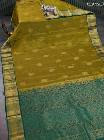 Mehendi Green & Green Kanchipuram Silk - Buttas