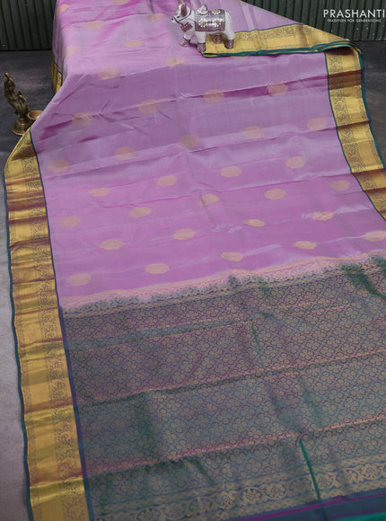 Pastel Purple & Green Kanchipuram Silk - Buttas