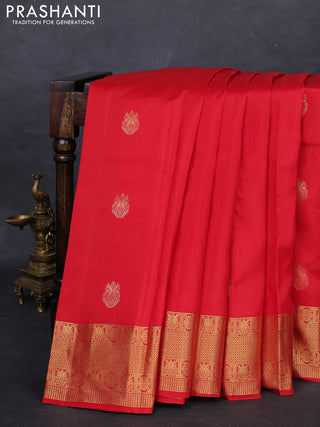 Red Kanchipuram Silk - Buttas