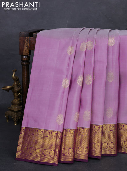 Pastel Purple & Purple Kanchipuram Silk - Buttas