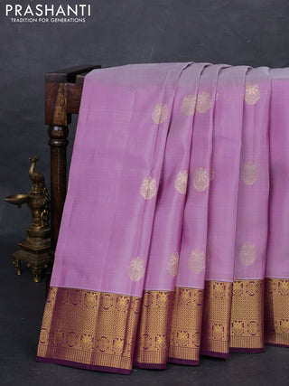 Pastel Purple & Purple Kanchipuram Silk - Buttas