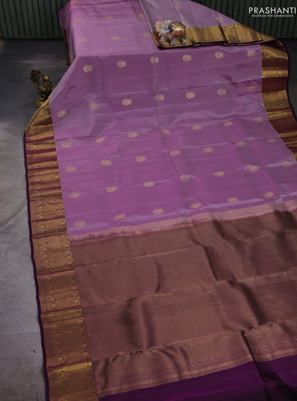 Pastel Purple & Purple Kanchipuram Silk - Buttas