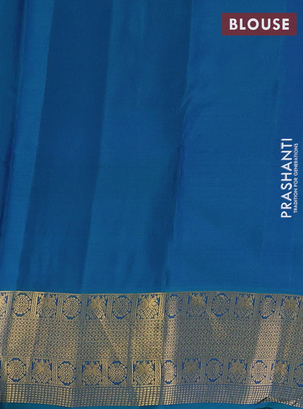 Teal Blue Kanchipuram Silk - Buttas