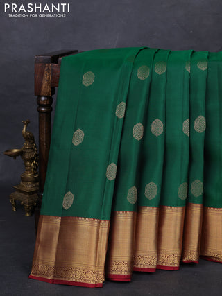 Green & Maroon Kanchipuram Silk - Buttas