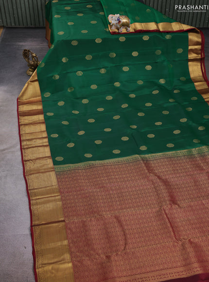 Green & Maroon Kanchipuram Silk - Buttas