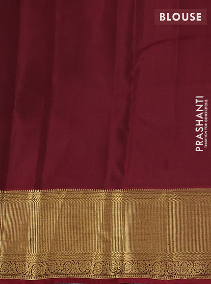 Green & Maroon Kanchipuram Silk - Buttas