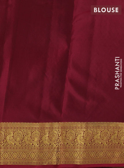 Mehendi Green & Maroon Kanchipuram Silk - Buttas