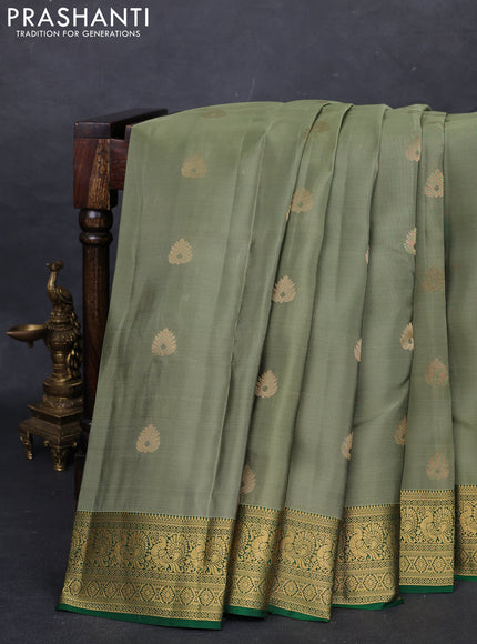 Sap Green & Green Kanchipuram Silk - Buttas