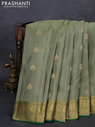 Sap Green & Green Kanchipuram Silk - Buttas