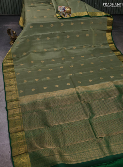 Sap Green & Green Kanchipuram Silk - Buttas